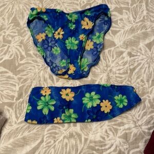 Floral Blue and Yellow Bikini Set
